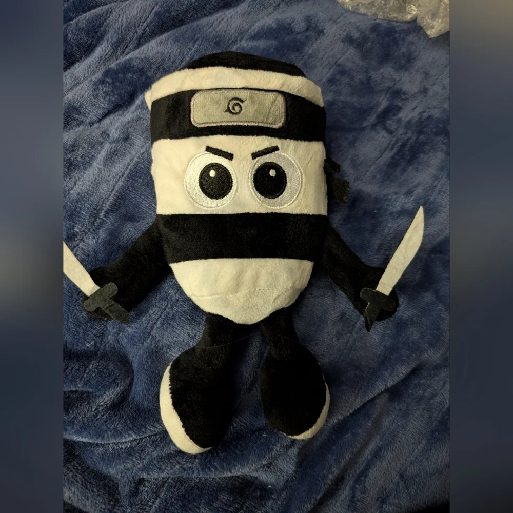 New Brainrot Ninja Plush Toy - Black and White